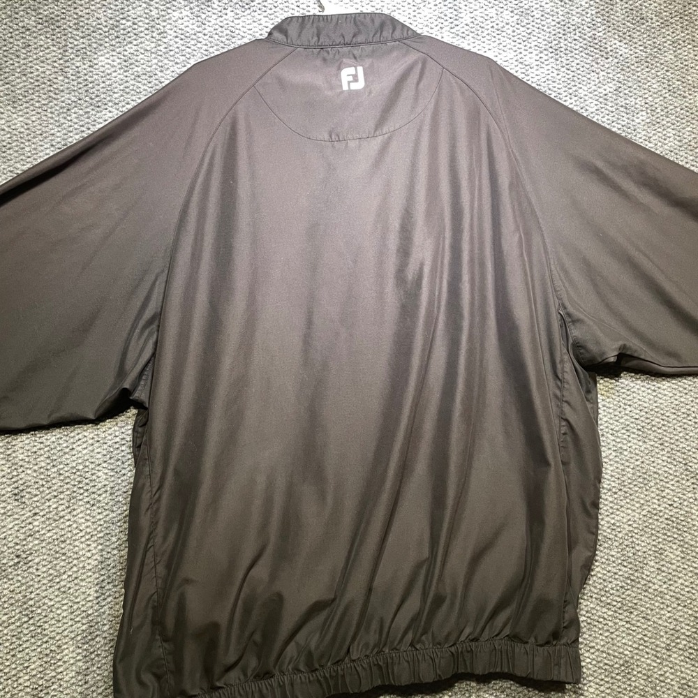 FootJoy Mens XXL Black Golf Windshirt Pullover Snap Mock Neck Lightweight Jacket - Picture 4 of 5